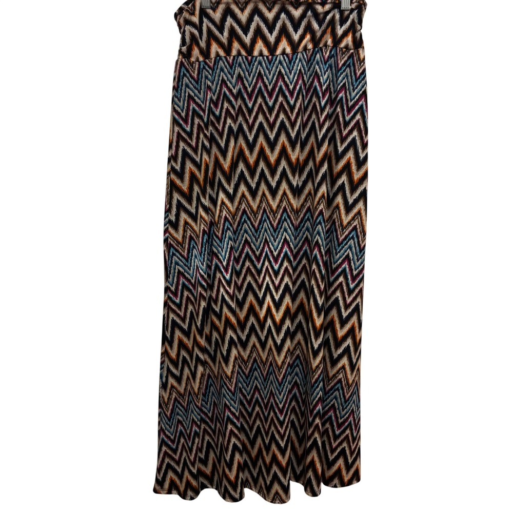 Joe B. Women's Joe Benbasset Skirt Large Chevron Soft Stretch Maxi